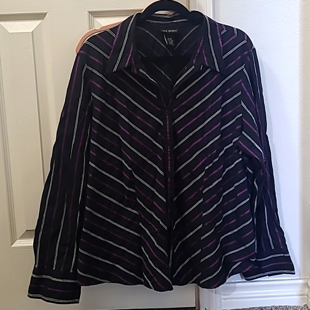 4 for $25 deals Lane Bryant Button down stripe Top used